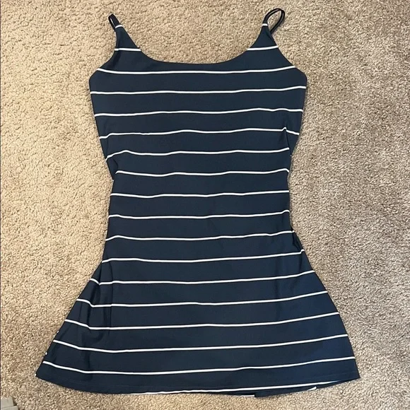 Abercrombie & Fitch Navy Blue and White Striped Active Dress - Picture 2 of 7